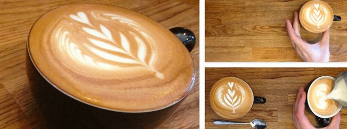 Beautiful Latte made at Quest Coffee Roasters