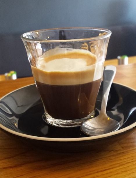Macchiato made at Quest Coffee Roasters