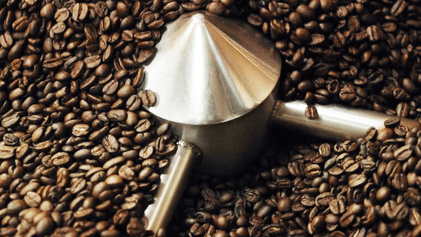 coffee beans roasting at Quest Coffee Roastery