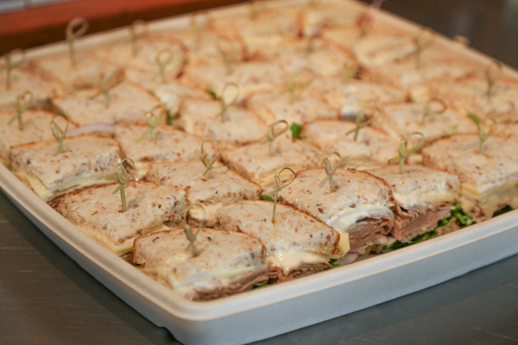 Buffet pack of deluxe roast beef sandwiches