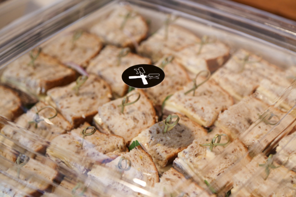 Beautifully wrapped and freshly made sandwiches