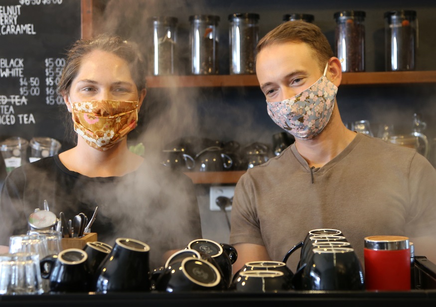 Face masks were worn by Quest team whilst working at the cafe.
